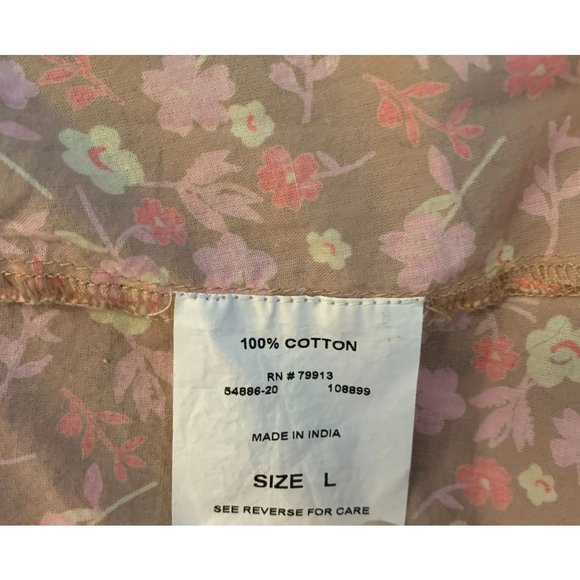 Two Hearts Maternity Large Button Front Blouse Pink Floral 3/4 Sleeves - Picture 5 of 7